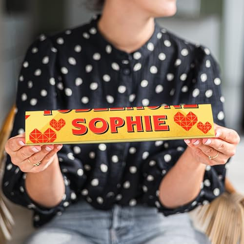 Toblerone personalisiert mit Namen und Botschaft – Milchschokolade mit Honig und Mandelnougat (360g) – Für Geburtstag & Jubiläum