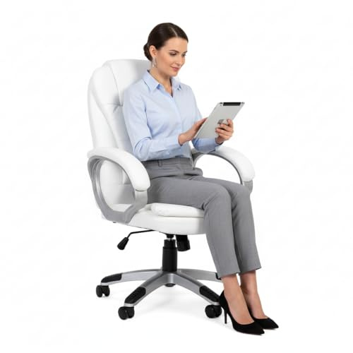 Melko Gamingstuhl Ergonomischer Bürostuhl in Weiß Office Racing Stuhl Schreibtischstuhl Chefsessel Gaming Sessel Gamer Stuhl Racer Sportsitz Drehstuhl PC Chair Gaming Chair