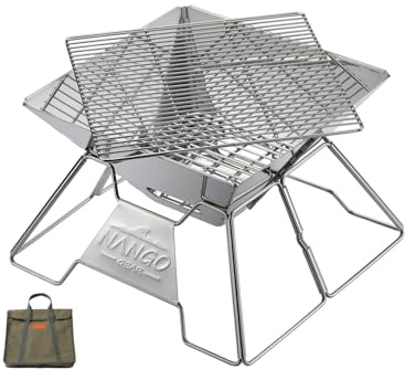 NANGOGEAR Stainless Steel Campfire Grill Portable Wood Burning Charcoal BBQ Grill 111107(MT-2)