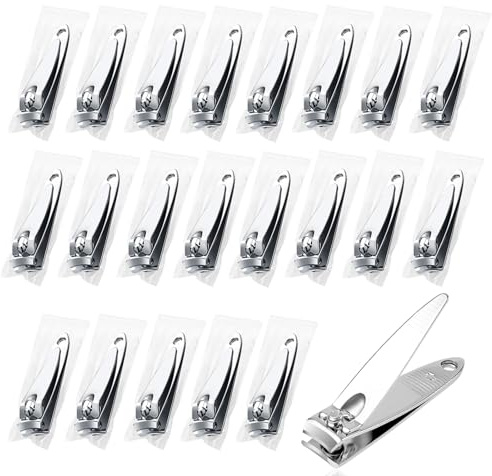 50 Pack Stainless Steel Nail Clippers Bulk, Bulk Nail Clippers for Homeless Individually Wrapped, for Homeless,Shelter, Air Bnb, Hotel (50 PCS)