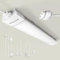 MOJIAZH Feuchtraumleuchte LED 43cm mit Stecker, 16W 1800lm 5000K Wasserdichte Feuchtraumleuchte, IP66 Decken-LED-Leuchtstoffstreifen Neutralweiß für Garage, Keller, Werkstatt, Feuchtraum Büro