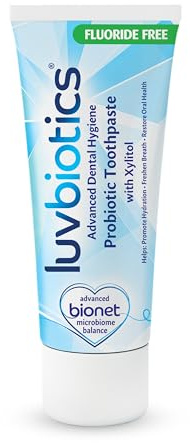 Luv Biotics Probiotisk tandkräm fluoridfri – Fresh Breath & Oral Microbiome Stöd med Aloe Vera & Xylitol, SLS-fri, vegan- 75 ml