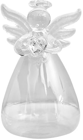 Clear Glass Vase, Angel Transparent Glass Vase Flower Containers Hydroponic For Living Bed Room Home Wedding Decor