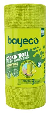 Bayeco Cookin´Roll -Rollo Bayetas Microfibra 30 uds - Semidesechables - Rasga y USA - 30x22 cm