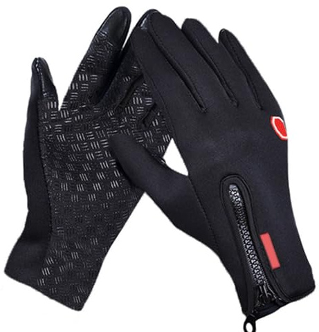GWAWG Gant Thermique pour Hommes Femmes,Gants Velo Hiver Imperméables,Gants de Cyclisme pour Noël,Gants Tactiles(L)