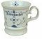 Porzellan Becher Indisch Blau - Klönbecher - Kapitänsbecher maritim Strohblume 350ml Kaffeebecher