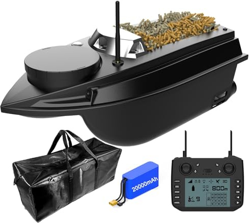 LANGSHI Barco de pesca teledirigido 800 m distancia GPS cebo barco posición coche crucero mando a distancia barco de pesca con doble motor inalámbrico, 20000 mAh, 3 kg (hombres, entusiastas de la