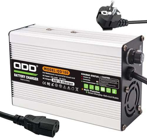 QDD Chargeur de Batterie au Plomb 48 V 2 A Chargeur au Plomb 55,2 V Utilisé pour la Batterie au Plomb 48 V AGM Gel VRLA OPZV