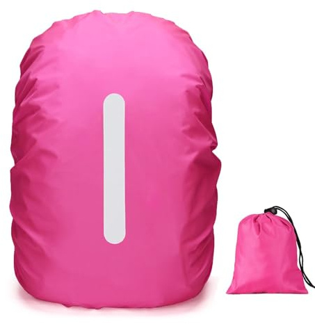 PINEPAN Housse de protection pour sacs à dos, imperméable et coupe-vent, bandes réfléchissantes, protection pour sac à dos, housse de sécurité néon, housse réfléchissante avec sac de rangement