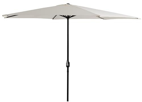 DK HOME SOMBRILLA Parasol para Exterior UV50+, 300cm de Diámetro, 245cm de Altura, Beige. Parasol de Aluminio con manivela, 3 Metros de diámetro para Exterior. En Beige.