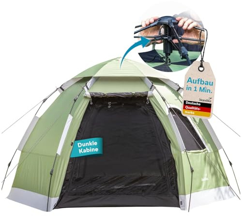 Skandika Tente dôme Namsos 2 Sleeper Protect Quick-Start | Tente 2 Personnes, Montage Rapide en 1 Min, Cabine Noire, étanche, Protection Anti-UV | Camping, Festival, Plein air