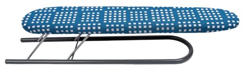 KADAX Tabla de planchar mangas 50 x 11 cm, tabla de planchar plegable con funda extraíble para planchar camisas con precisión, tabla de planchar pequeña para mangas, tabla de planchar de mesa (azul)