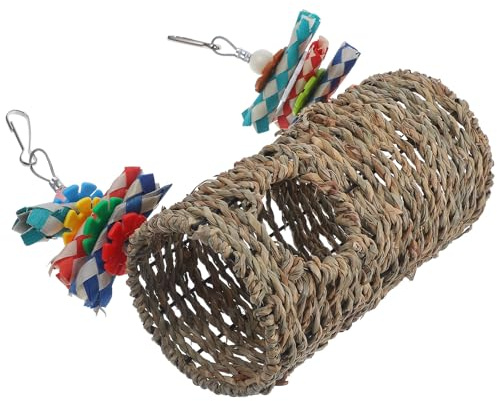 Homoyoyo Columpio para Pájaros Domésticos de Paja Resistente Hamaca Colgante para Loros y Periquitos Juguete Diario para Aves Accesorio para Jaula Adecuado para Aliviar Estrés y