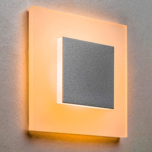 SET LED Treppenbeleuchtung Premium SunLED Pyramid Small 230V 1W Echtes PlexiGlas Treppenlicht mit Unterputzdose Beleuchtung Wandeinbauleuchte (ALU: Silbergrau; LICHT: Warmweiß, 10 Stück)