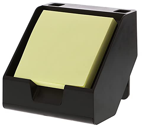 Bostitch Office Konnect Sticky Note Holder + Business Card Stand, Includes Pen Holders, Black