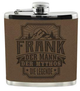 History & Heraldry Echter Kerl Flachmann Frank - individuell und personalisiert mit Gravur, Name und Spruch