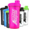 Freak Athletics - Botella mezcladora de proteínas de 700 ml, sin BPA, color rosa transparente y tapa rosada