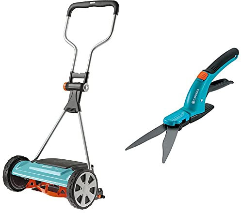 Gardena falciatrice elicoidale 400 C Larghezza 40 cm. taglio senza attrito. Manubrio ergonomico & Comfort 8733-20 Forbici per Erba di Alta Qualità con Lame a Tagliente Ondulato, Rivestimento