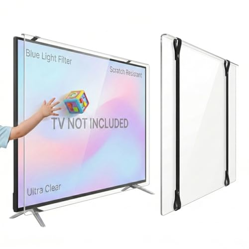 TV GUARD TV-Skärmskydd Reptålig, Ultra-Klar, Kompatibel med LED, LCD, OLED, QLED, Enkel Installation, Perfekt för Hem och Kontor (40 Inch)