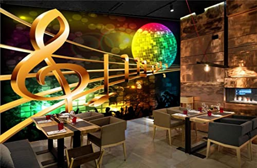 Mystic Walls MWZ3530 Music Sign Globe Lightings HD 3D Wallpaper for Disco Club Karaoke[5 ft x 3 ft] / [152 cm x 91 cm]