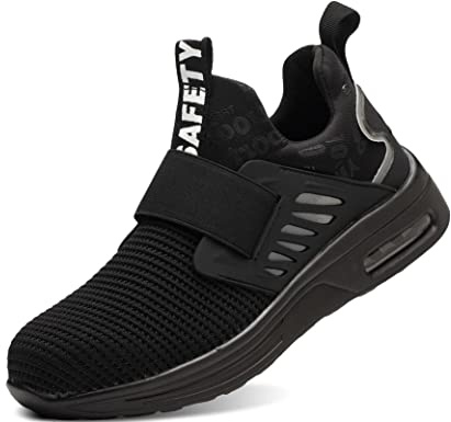IYVW Z70 Noir Chaussure de Securité Homme Embout Acier Protection Légère & Respirante Chaussures de Travail Anti-Perforation 45 EU