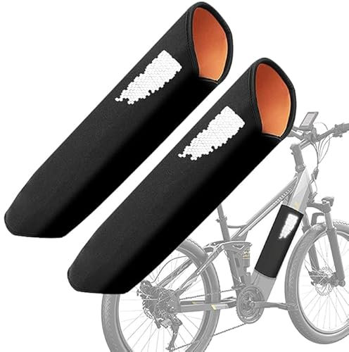 2pcs E-Bike Akku Schutzhülle mit Reflektoren, Passend für Rohrumfang von 30 cm bis 41 cm,Ebike Akku Schutz Abdeckung Cover, Akku Schutz aus Neopren, Fahrrad Schutzhülle, Schutz vor Kälte &Schmutz