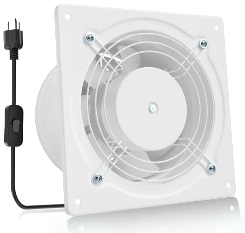 HG Power 6 Inch Exhaust Fan, 308CFM Wall Exhaust Fan for Kitchen, Metal Extractor Fan for Attic, Garage, Window Ventilation, HVAC System