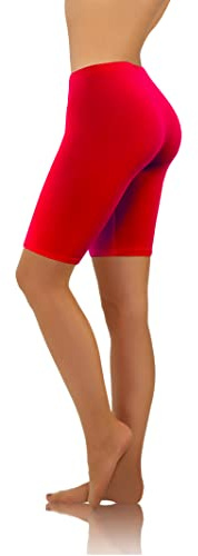 sesto senso Pantaloncini Donna Rosso Corti Cotone Ragazza Colorati Pantaloni Sportivi Fitness Yoga Pantaloni XXL Red