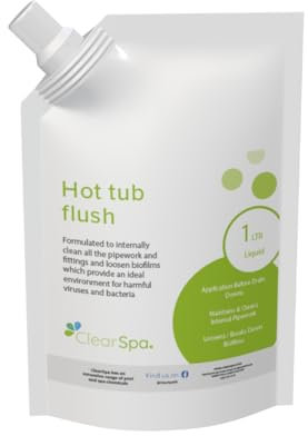 ClearSpa Hot Tub Flush 1L Poly Pouch - Suitable for Hot Tub, Spa and Swim Spa, Whirlpool Bath and Hot Tub System Flush Cleaner