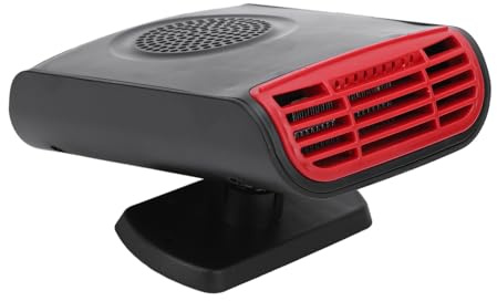 GLOGLOW Ventilador de calentador de coche de 150 W, 12 V, calentamiento rápido, desempañador de parabrisas portátil con dirección de calor ajustable, ventilador compacto para ventana de coche para