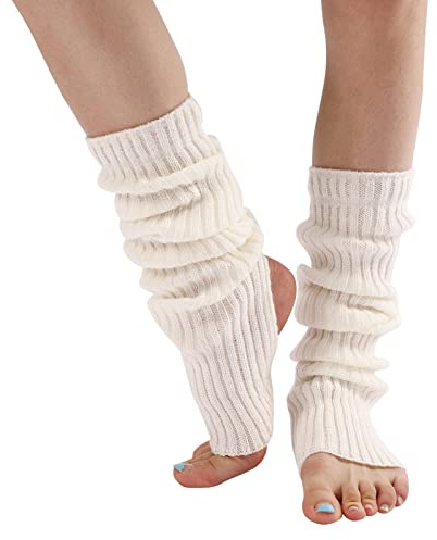 Jambières tricotées des années 80 pour femmes et filles côtelées femme Chaussettes longues ballet, danse, yoga, quotidien