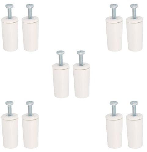 Amig - Pack of 10 Roller Shutter Stoppers | Shock Absorber with M5 Rustproof Screw and Outer Washer | Weather Resistant | Length: 40 mm | White
