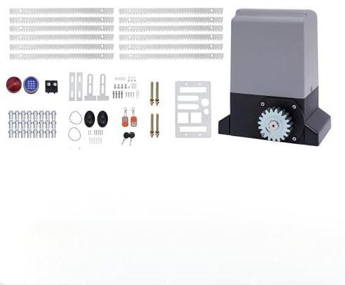 Apriporta scorrevole automatico da 550 W, azionamento scorrevole da 1200 kg, apriporta automatico con 2 telecomandi e cancello scorrevole da 6 m, luce di allarme, sistema di sicurezza