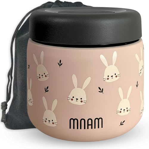 mnam Porta Pappa Termico Neonati 400ml - Termos Pappa - Contenitore Termico per Alimenti Caldi Pasta - Thermo Cibo Bambini - Svezzamento Portapappa Neonato - Food Thermy (Flaskbuny)