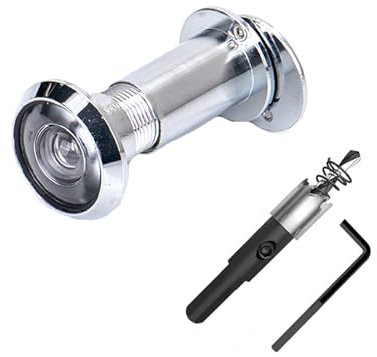 Judas de Porte, Judas avec Lentille Super Angulaire Angle Antivol de 200 Degrés Visionneuse de Porte Judas en Acier Inoxydable avec Foret de 16 mm pour Portes de 35 à 60 mm