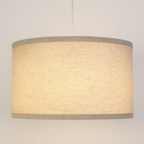 ZEONX Abat-jour tambour extra large en lin beige de 40 cm pour plafonnier, lampes de table et lampadaires, compatible avec E26 et E27, facile à installer, pour salon, chambre à coucher, bureau