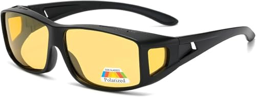 Anti-pollen Glasögon Solglasögon, Myopi, Polariserade Solglasögon, Anti-dropp, Dammtäta, Skyddsglasögon Lämpliga För Vuxna Män Och Kvinnor, Polarized Yellow, Matte frame