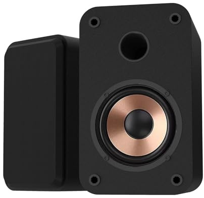 HANLIM Powered Active Bluetooth Bookshelf Speakers - 30W RMS 3 Inch Full Range Speaker - Bluetooth/USB/AUX/3.5mm Earphone Port - Computer PC Speakers - Wooden Enclosure - Black, Pair