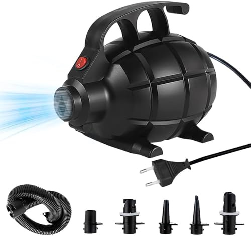SKIKHN Bomba de Aire Eléctrica, 600W Inflador Electrico con 5 Boquillas, Portátil Inflador Colchon Hinchable, Silenciosa Bomba de Aire, Inflado/Desinflado Rápido para Piscinas y Colchones