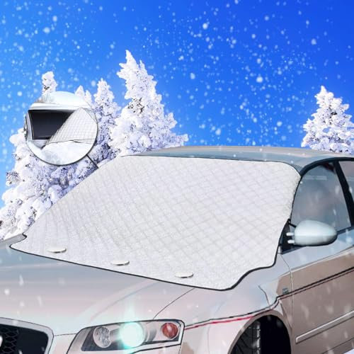 Frontscheibenabdeckung, Frontscheibe Abdeckung Winterschutz Faltbar, Scheibenabdeckung, mit Magnet, Windschutzscheibe gegen Schnee, EIS, Frost, Staub, Sonne solar ultraviolett