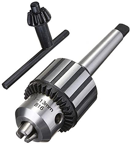 Super Heavy Duty 1/2(1-13mm) Drill Chuck with Chuck Key and MT2 Shank | Morse Taper Arbor #2 (B16)