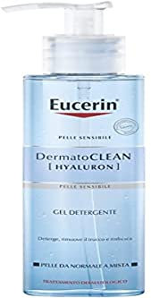 Eucerin DermatoCLEAN [HYALURON] Gel Detergente Viso 200 ml, Struccante viso delicato e detergente per uso quotidiano, Formula con Acido Ialuronico idratante per pelle mista e normale