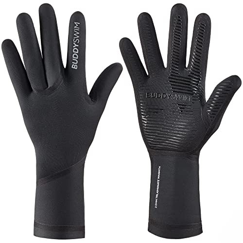 Buddyswim 2,5 mm Dicke Neoprenhandschuhe für das Freiwasserschwimmen. Sporthandschuhe Herren und Damen aus Neopren, ideal zum Tauchen, Unterwassersport, Surfen und Arbeiten im Wasser. Gloves Neopren.