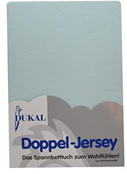 Dukal | Spannbettlaken | 90x200 – 100x200 cm | aus hochwertigem DOPPEL-Jersey | 100% Baumwolle | Farbe: mint