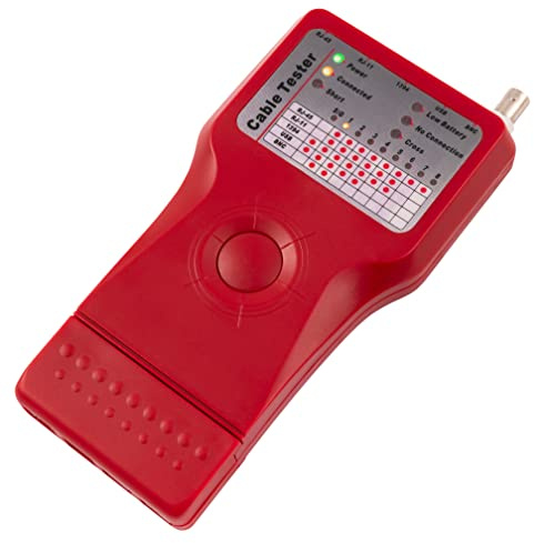 MC POWER - Kabeltester/Durchgangsprüfer für Netzwerkkabel | KT-53 | 5-in-1 mit Remote Einheit, RJ11, RJ45 / Ethernet/LAN, BNC usw.