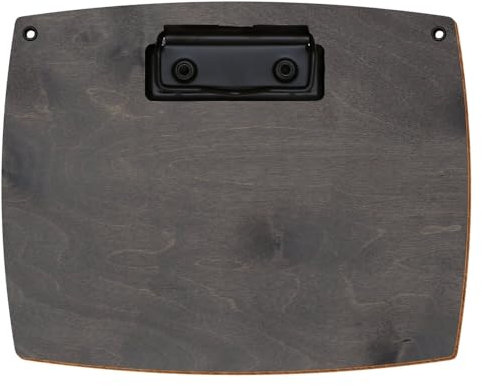 Bütic Holz Klemmbrett konvex Grau für DIN A3 A4 A5 A6 mit 2 Ösen aus 3 mm starkem Birkensperrholz mit Klarlack versiegelt, Format:A6 quer, Klemme:Bügelklemme schwarz