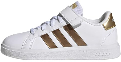 adidas unisex – barn Grand Court Sustainable Lifestyle Court Elastic Lace And Top Strap ShoesTennisskor