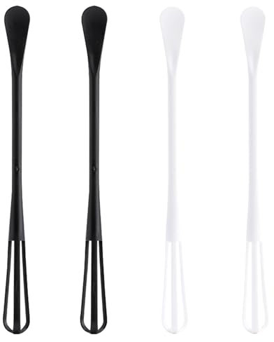 Lot de 4 fouets, mini fouet polyvalent, batteur à œufs avec petite cuillère, pour mélanger les œufs et les sauces