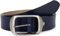 styleBREAKER Unisex Leder Gürtel Unifarben mit glänzender Oberfläche und gebürsteter Schnalle, kürzbar 03010104, Farbe:Dunkelblau, Größe:95cm