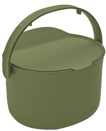 Skaza Organko Daily Poubelle à Compost 3,3L – Petite Poubelle de Table Cuisine avec Couvercle – Plastique Recyclé, Facile à Nettoyer au Lave-Vaisselle, Olive